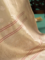 handwoven pure katan silk kaduwa buta off white royal banarasi