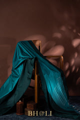 handwoven pure katan silk mashru border contemporary banarasi