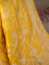 handwoven Pure katan silk meenakari kaduwa jungla banarasi