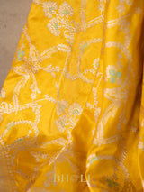 handwoven Pure katan silk meenakari kaduwa jungla banarasi