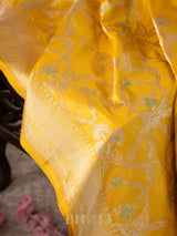 handwoven Pure katan silk meenakari kaduwa jungla banarasi