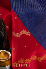 handwoven pure mulberry and zari korvai kanjivaram silk