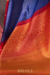 handwoven pure mulberry and zari korvai kanjivaram silk