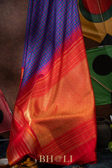 handwoven pure zari checkered korvai kanjivaram