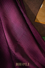 handwoven pure zari korvai kanjivaram with checkered pattern