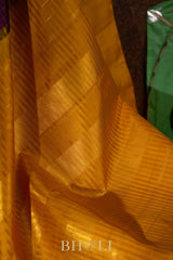 handwoven pure zari korvai kanjivaram with checkered pattern