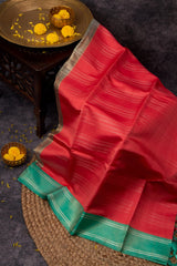Handwoven Pure Zari Mulberry silk asawali buta border korvai kanjivaram