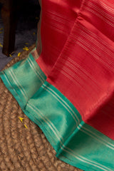 Handwoven Pure Zari Mulberry silk asawali buta border korvai kanjivaram