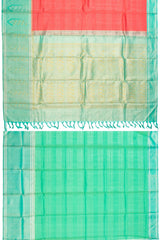 Handwoven Pure Zari Mulberry silk asawali buta border korvai kanjivaram