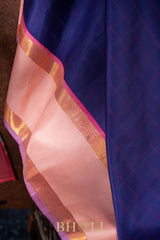 Handwoven pure zari mulberry silk kanjivaram with rettai pettu border