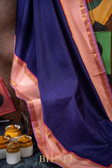 Handwoven pure zari mulberry silk kanjivaram with rettai pettu border