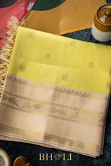 handwoven pure zari mulberry silk korvai kanjivaram