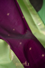 handwoven pure zari mulberry silk korvai retta pettu kanjivaram