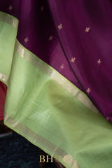 handwoven pure zari mulberry silk korvai retta pettu kanjivaram
