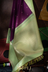 handwoven pure zari mulberry silk korvai retta pettu kanjivaram