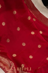 handwoven pure zari silk korvai red kanjivaram