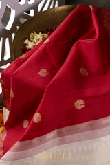 handwoven pure zari silk korvai red kanjivaram