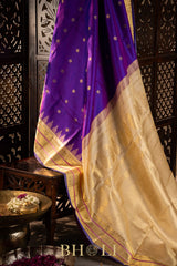 handwoven purple kuttu silk by silk gadwal