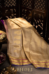 handwoven purple kuttu silk by silk gadwal