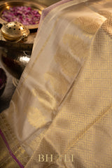 handwoven purple kuttu silk by silk gadwal