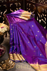 handwoven purple kuttu silk by silk gadwal