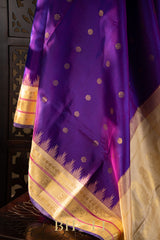 handwoven purple kuttu silk by silk gadwal