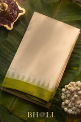 handwoven silk by silk green border kanjivaram