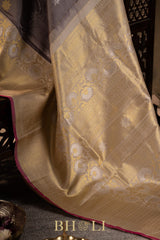 handwoven silk by silk kuttu mauve gadwal
