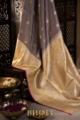 handwoven silk by silk kuttu mauve gadwal