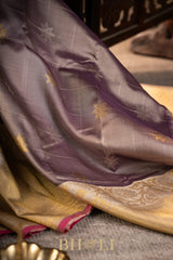 handwoven silk by silk kuttu mauve gadwal