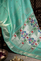 handwoven silk by silk silver zari meenakari gadwal