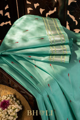 handwoven silk by silk silver zari meenakari gadwal