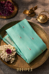 handwoven silk by silk silver zari meenakari gadwal