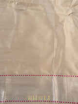 handwoven soft kora brocade gold body with kaduwa meenakari border banarasi