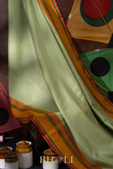 handwoven thread work pure mulberry silk korvai kanjivaram