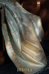 handwoven tissue mulberry silk kaduwa meenakari banarasi