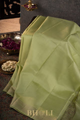 matcha green pure zari mulberry silk kanjivaram