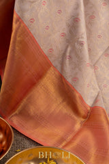 meenakari brocade pure zari mulberry silk kai korvai kanjivaram