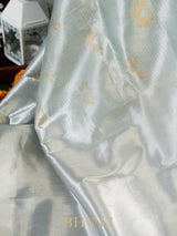 modern classic handwoven silver zari brocade katan silk banarasi