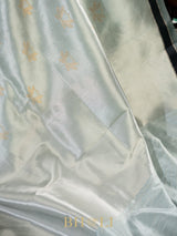 modern classic handwoven silver zari brocade katan silk banarasi