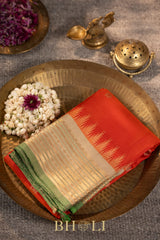 orange kuttu silk by silk gadwal