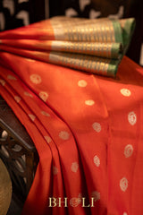 orange kuttu silk by silk gadwal