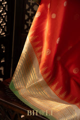 orange kuttu silk by silk gadwal