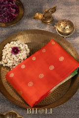 orange kuttu silk by silk gadwal