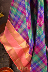 palum pazhamum handwoven kai koravi mulberry silk pure zari kanjivaram