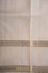 peach and ivory pure zari kai korvai silk kanjivaram