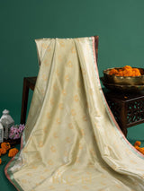 pure katan silk handwoven brocade banarasi