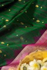 pure mulberry silk emerald green kuttu gadwal