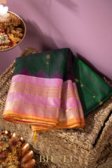 pure mulberry silk emerald green kuttu gadwal