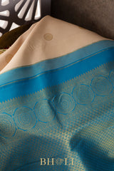 pure zari contrast border silk kai korvai kanjivaram